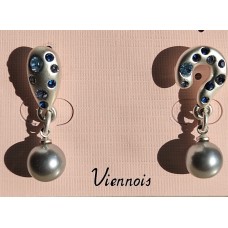Hanging earrings. Exclamation and question mark. Silver color