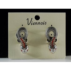 VIENNOIS Earrings. Snake coiled with crystals
